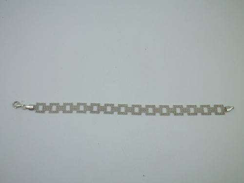 Sterling Silver Italian 925 fancy link beaded bracelet Approx. 5,5g 19cms in length
