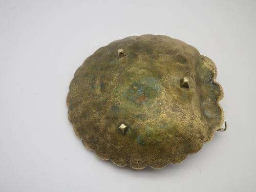 Vintage Solid Brass Art Nouveau style soap dish or trinket bowl. Shell &Fish motief. Gorgeous detail