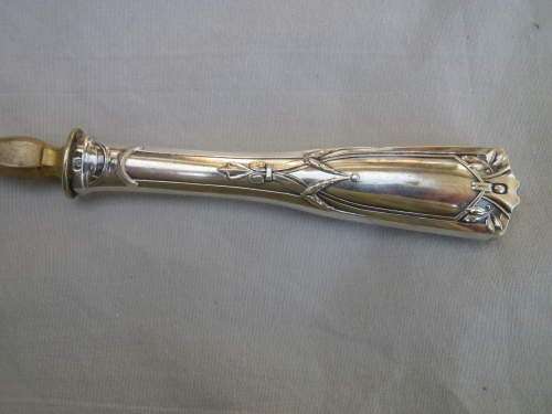 ART NOUVEAU 3 PIECE SILVER HANDLE SERVING SET. HALLMARKED CONTINENTAL SILVER.