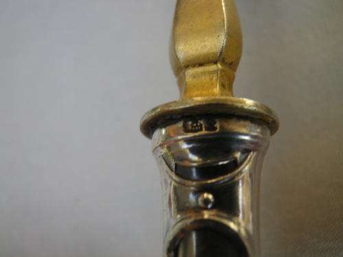 ART NOUVEAU 3 PIECE SILVER HANDLE SERVING SET. HALLMARKED CONTINENTAL SILVER.