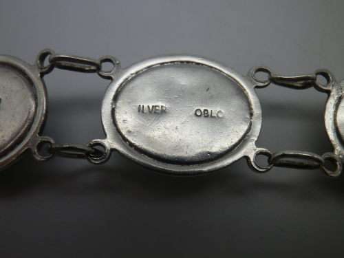 STERLING SILVER and SEVEN semi-precious stone bracelet. OBLO, South Africa 21cm WOW!!!