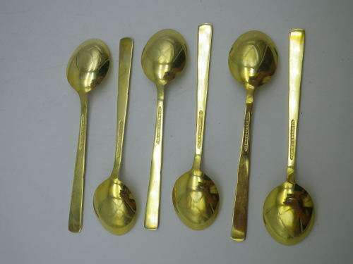 Vintage sterling silver gilt enamel spoons 43,1g. 9.5cm. Delicate & Beautiful