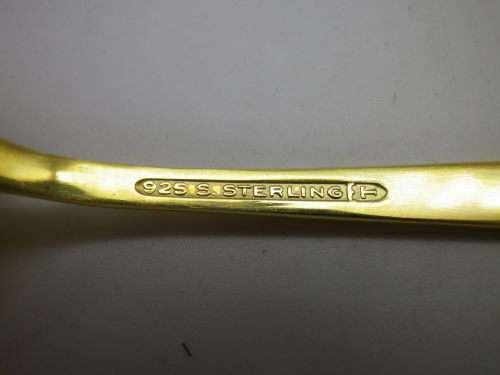 Vintage sterling silver gilt enamel spoons 43,1g. 9.5cm. Delicate & Beautiful