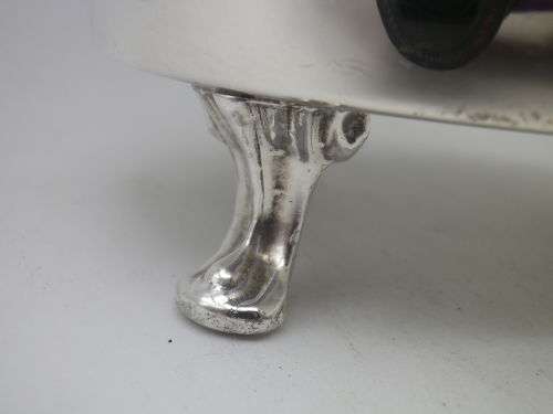 FOR KEVIN ONLY PLEASE! Silver Plated EMESS Small Ice bucket. Lidded, Lion handles 3 feet,