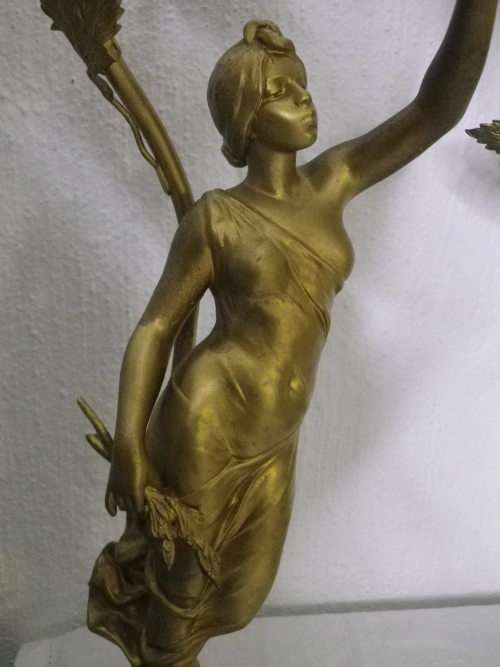 FOR DAVE1976 ONLY PLEASE! Magnificent Pair of Vintage FRENCH Gilt Tone Figural Table lamps.