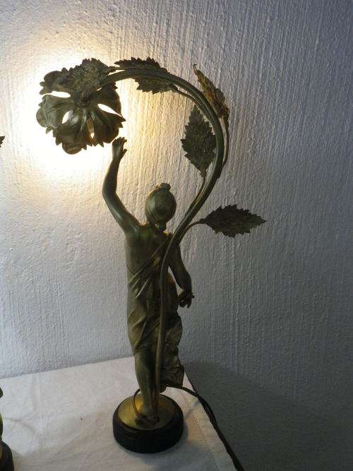 FOR DAVE1976 ONLY PLEASE! Magnificent Pair of Vintage FRENCH Gilt Tone Figural Table lamps.