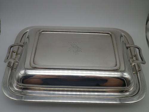 Victorian c1920 EPNS A1 Silver Plate Lidded Serving Dish.  28 x 20.5cm