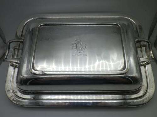 Victorian c1920 EPNS A1 Silver Plate Lidded Serving Dish.  28 x 20.5cm