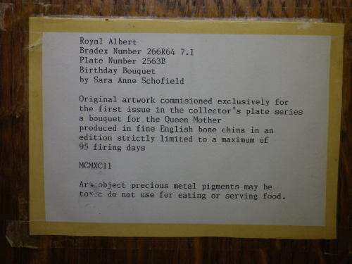 ROYAL ALBERT `BIRTHDAY BOUQUET`  Display Plate in oak hanging frame. Ltd Edition WOW!!