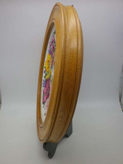 ROYAL ALBERT `BIRTHDAY BOUQUET`  Display Plate in oak hanging frame. Ltd Edition WOW!!