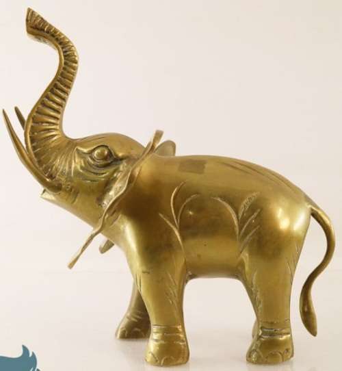 Solid Brass Vintage African Elephant Ornament. 19.5 cmx 20 cm. Beautiful!!