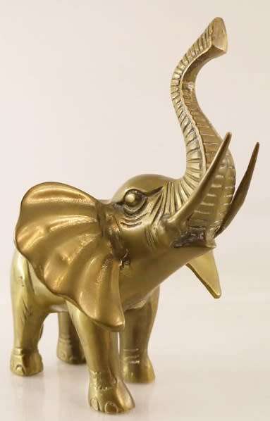 Solid Brass Vintage African Elephant Ornament. 19.5 cmx 20 cm. Beautiful!!