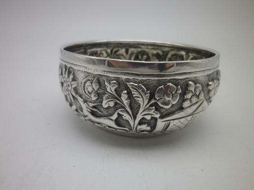 Vintage Indian silver repousse small bowl