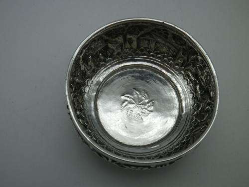 Vintage Indian silver repousse small bowl