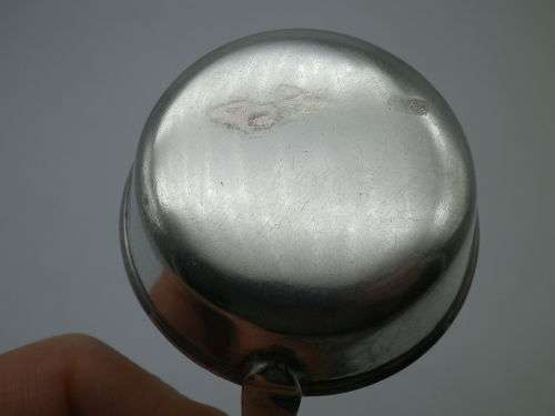 Vintage (Antique) German silver sauce ladle with gilded bowl, 63g. 18.5 cm