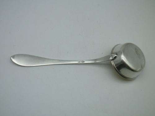 Vintage (Antique) German silver sauce ladle with gilded bowl, 63g. 18.5 cm