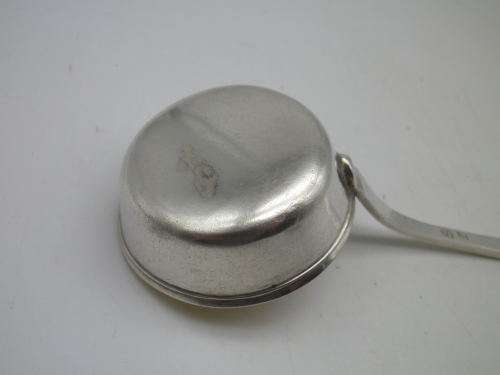 Vintage (Antique) German silver sauce ladle with gilded bowl, 63g. 18.5 cm