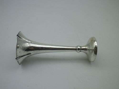 HALLMARKED SILVER MINIATURE BUD VASE. BIRMINGHAM, 1906  Maker: Samuel M Levi 9 cm tall