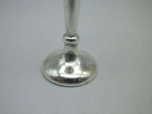 HALLMARKED SILVER MINIATURE BUD VASE. BIRMINGHAM, 1906  Maker: Samuel M Levi 9 cm tall