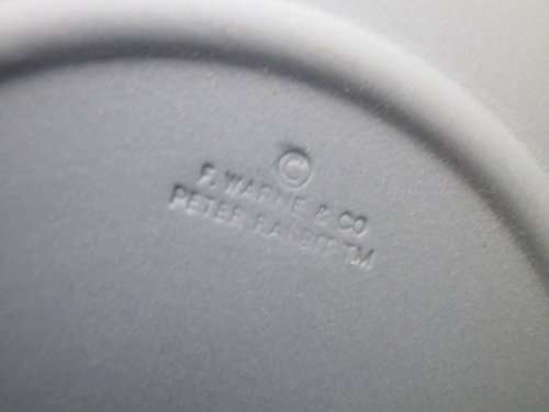 RARE Wedgwood PETER RABBIT Blue Jasperware Small Round Pin Tray. Copyright F Warne and Co