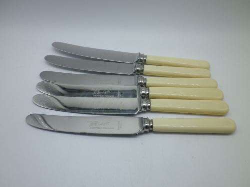 Boxed Vintage Bone handled Knives H Wood, Sheffield England  20.5cm