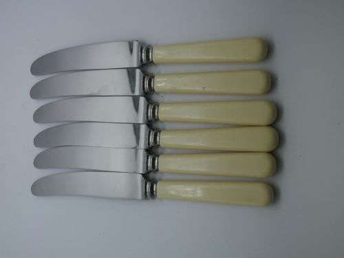 Boxed Vintage Bone handled Knives H Wood, Sheffield England  20.5cm