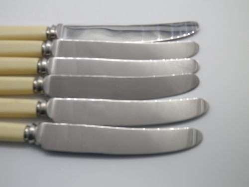 Boxed Vintage Bone handled Knives H Wood, Sheffield England  20.5cm