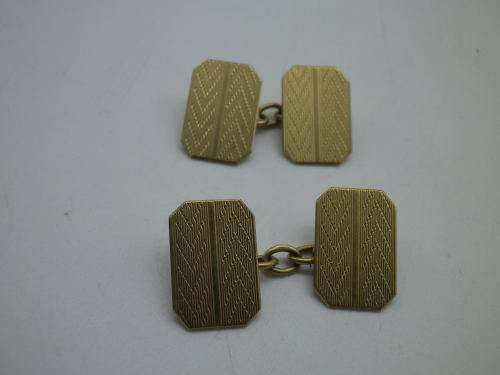 Vintage Hallmarked 9ct Yellow Gold Cufflinks. Birmingham 1979 HENRY GRIFFITH AND SONS: