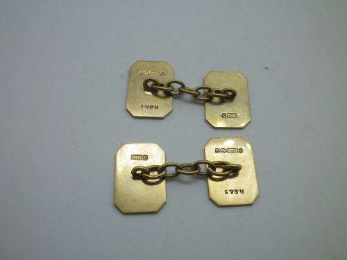 Vintage Hallmarked 9ct Yellow Gold Cufflinks. Birmingham 1979 HENRY GRIFFITH AND SONS: