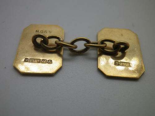 Vintage Hallmarked 9ct Yellow Gold Cufflinks. Birmingham 1979 HENRY GRIFFITH AND SONS: