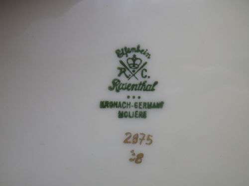 Vintage RC Rosenthal Moliere 3 footed bowl No 2875 with pink roses Kronach Germany 17 x 6.5cm