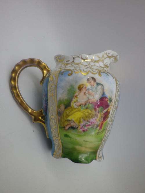 ANTIQUE VON SCHIERHOLZ GERMANY PORCELAIN MILK JUG.  1865 - 1911