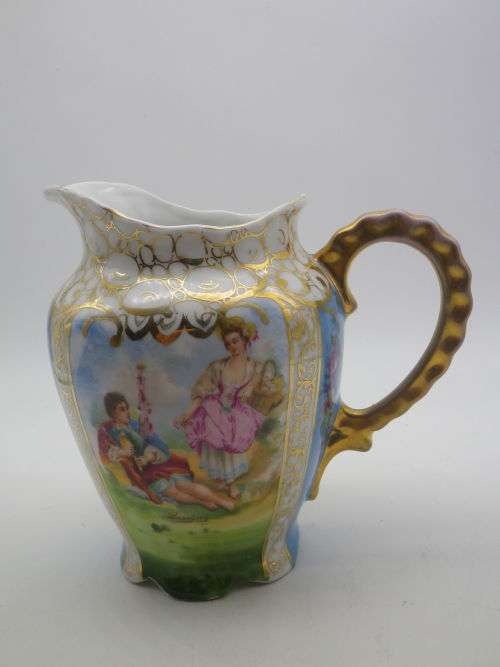 ANTIQUE VON SCHIERHOLZ GERMANY PORCELAIN MILK JUG.  1865 - 1911