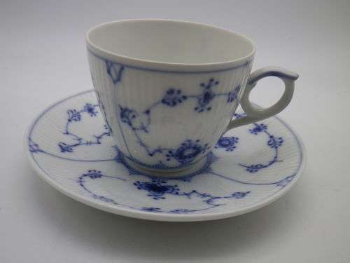 ROYAL COPENHAGEN, Denmark Blue and White Cup and Saucer . No: 1/79