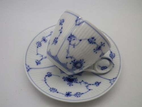 ROYAL COPENHAGEN, Denmark Blue and White Cup and Saucer . No: 1/79