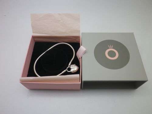 PANDORA STERLING SILVER bracelet with `You are Loved` heart shaped clasp Boxed Mint condition