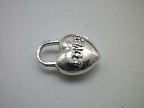 PANDORA STERLING SILVER bracelet with `You are Loved` heart shaped clasp Boxed Mint condition