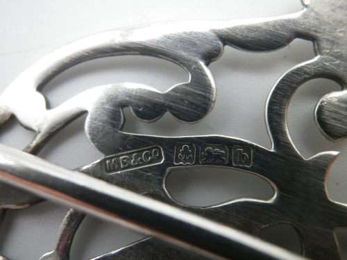 Hallmarked Sterling Silver Nurse`s Buckle Birmingham 1901 Murrle Bennet and Co 9cm x 5.5cm 29g