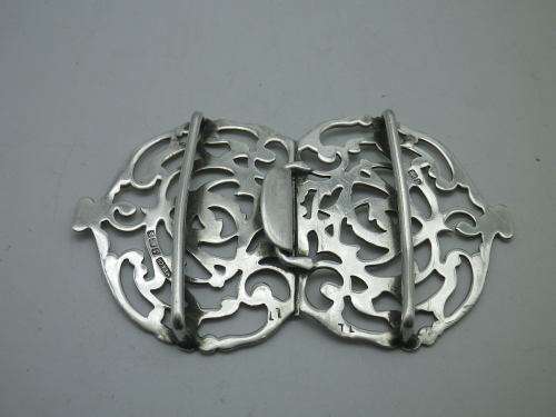 Hallmarked Sterling Silver Nurse`s Buckle Birmingham 1901 Murrle Bennet and Co 9cm x 5.5cm 29g