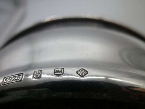 HALLMARKED STERLING SILVER WINE BOTTLE COASTER!! SOUTH AFRICA!!  176gr 10.5x5cm