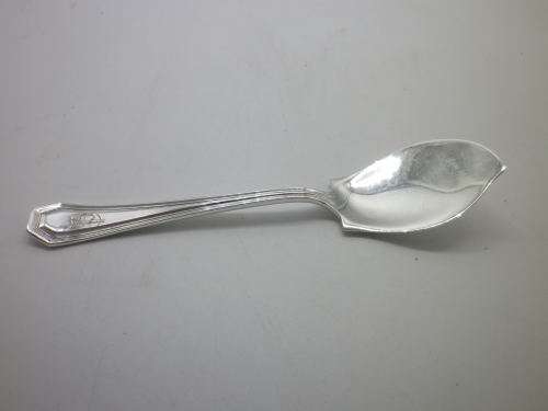 Antique Silver Plated Jam Spoon,  Pat `17 Yourex Associated Silver Co.15cm long