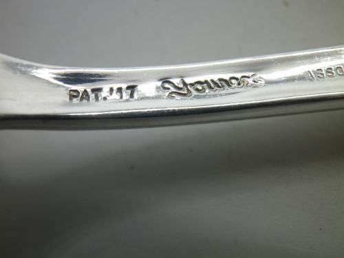 Antique Silver Plated Jam Spoon,  Pat `17 Yourex Associated Silver Co.15cm long