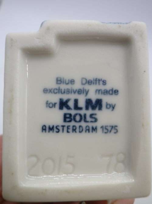 FOR CHRISV62 ONLY PLEASE. BOLS KLM Miniature Blue Delft`s Porcelain House #.78