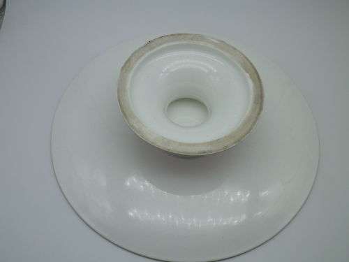 EXQUISITE ANTIQUE HANDPAINTED and GILDED PINK FLORAL CAKE STAND. 23 X 6.5cm EXCELLENT CONDITION.