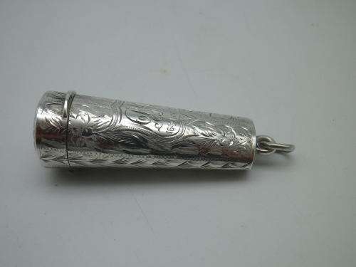 Antique Hallmarked Silver Gilt Chatelaine Cheroot Case London 1907 Oppenheimer, Sekel andCo 7cm13g