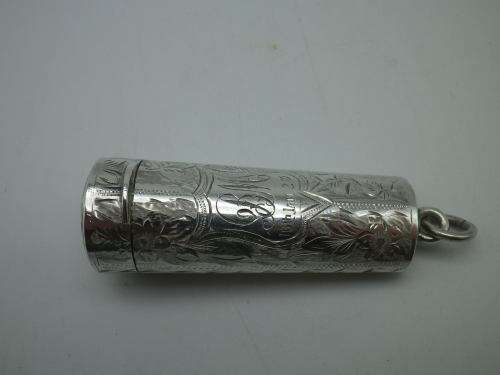 Antique Hallmarked Silver Gilt Chatelaine Cheroot Case London 1907 Oppenheimer, Sekel andCo 7cm13g