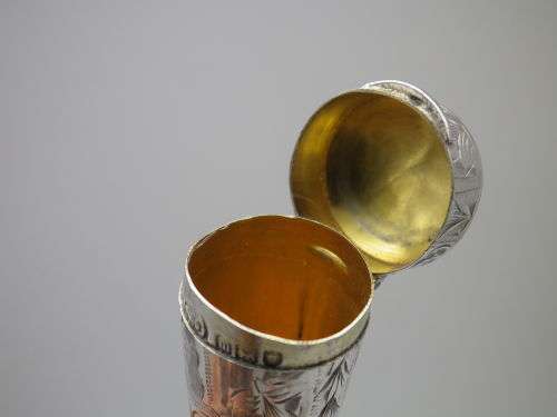 Antique Hallmarked Silver Gilt Chatelaine Cheroot Case London 1907 Oppenheimer, Sekel andCo 7cm13g