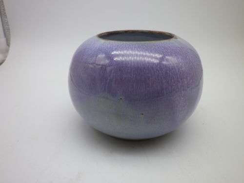LINNWARE LILAC PUPLE Round Vase South African Pottery.RARE!! 7 x 10cm