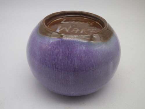 LINNWARE LILAC PUPLE Round Vase South African Pottery.RARE!! 7 x 10cm