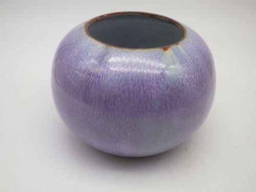 LINNWARE LILAC PUPLE Round Vase South African Pottery.RARE!! 7 x 10cm